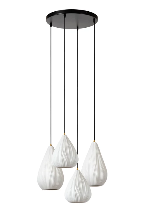 Lucide CINZIA - Pendant light - Ø 55,5 cm - 4xE27 - White - turned off